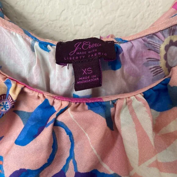 J. Crew Liberty of London Floral Print Scoop Neck Blouse Top l0608 - Picture 3 of 9